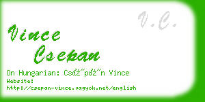 vince csepan business card